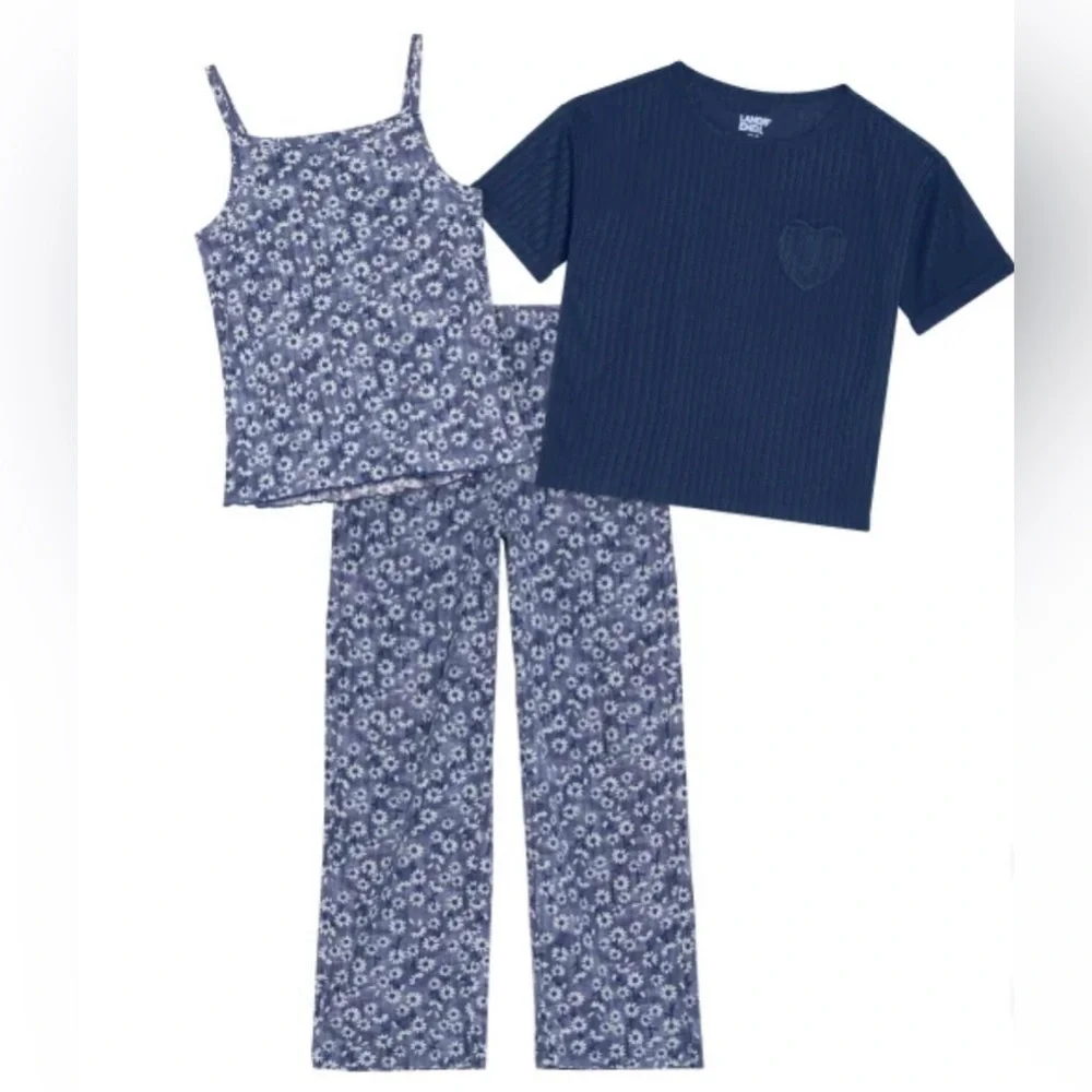 Lands' End Youth 3-piece Pajama Set